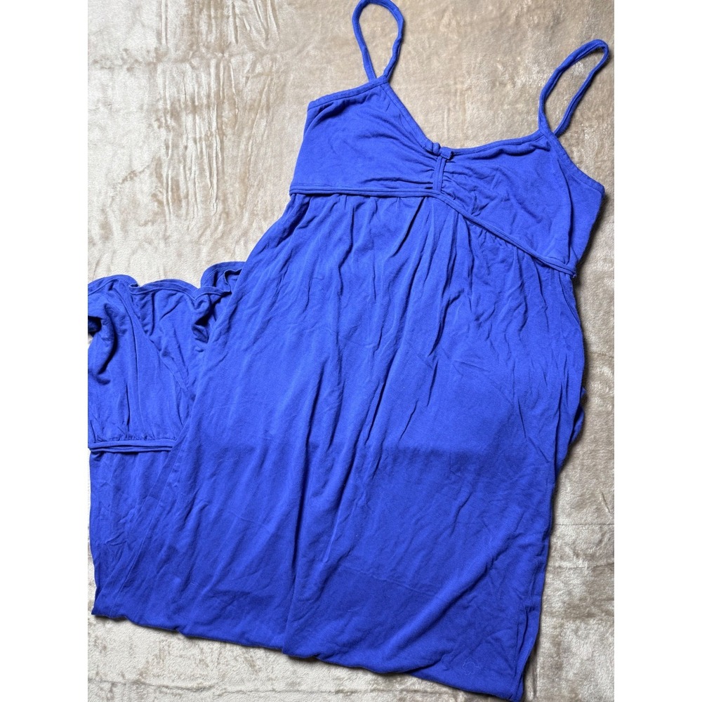 Max Studio Womens Royal Blue Empire Waist Spaghetti Strap Jersey Maxi Dress S